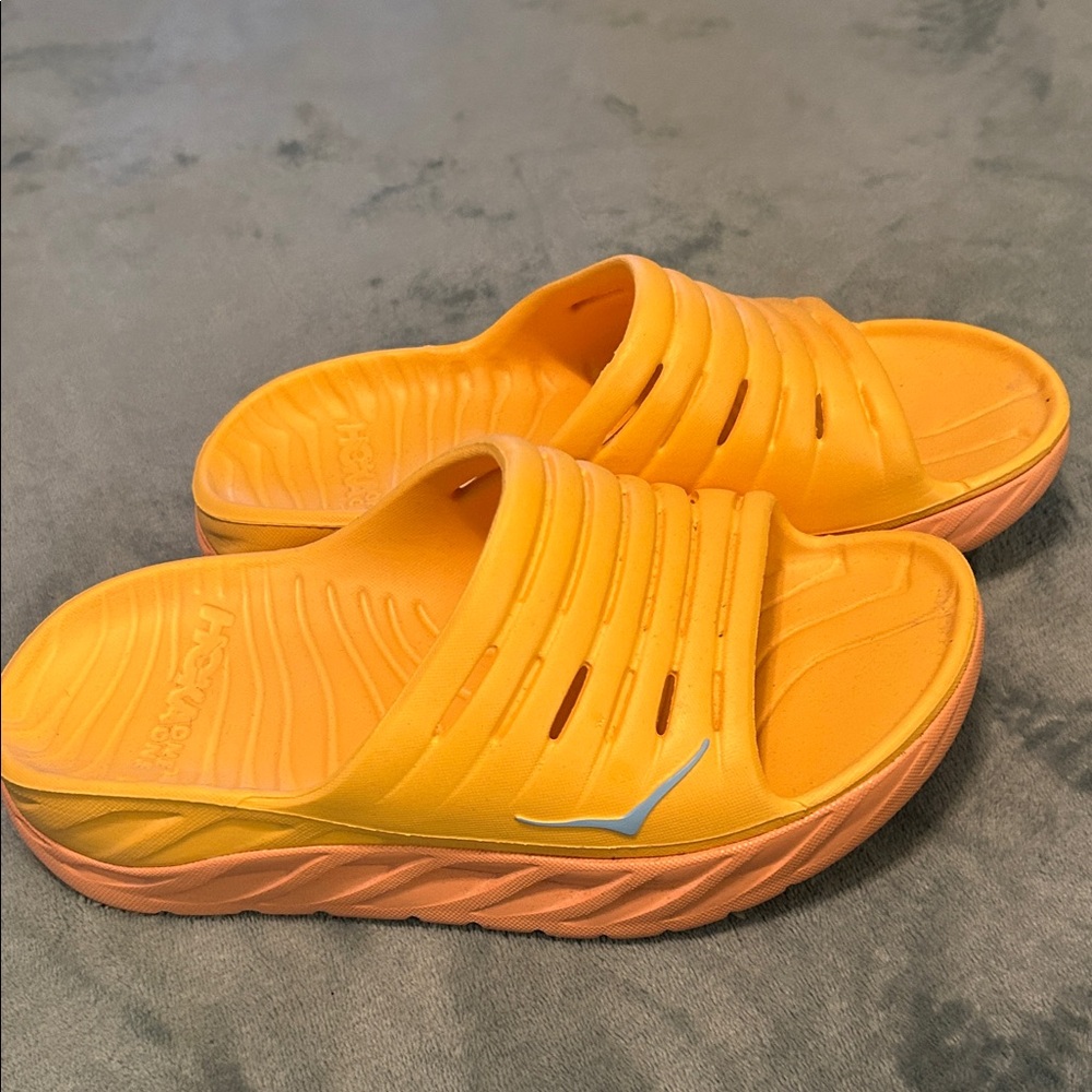 Hoka One One Orange Slides Sandals Size 7